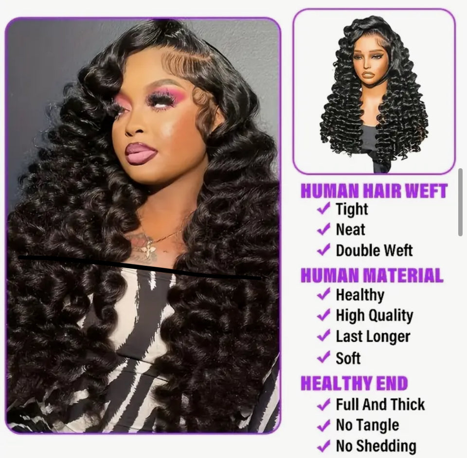 Black Curly look 6 x 4 40" HD LACE