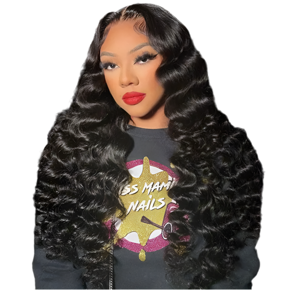 Black curly human hair 4 x 4 HD
