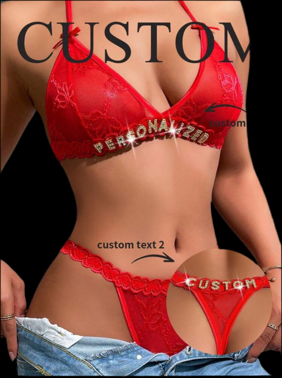 Custom Red lace Lingerie