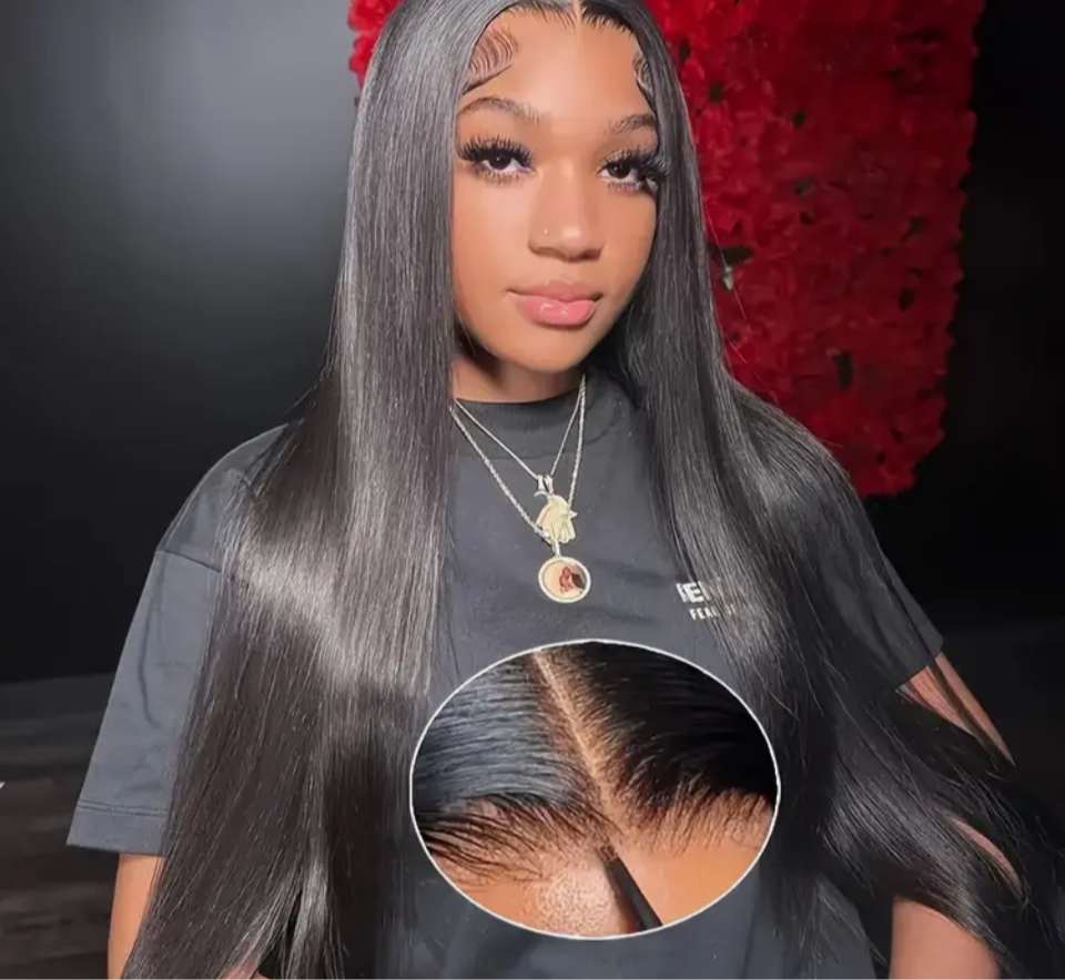 Black straight 5 x 5 HD lace glueless