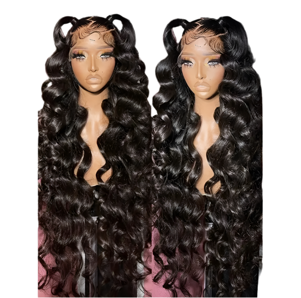 Black curly human hair 4 x 4 HD