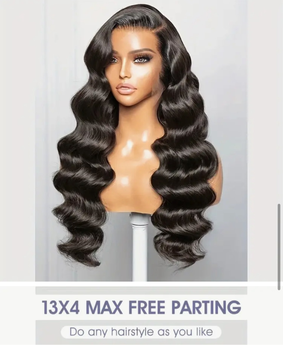 Black deep wave 13 x 4 Glueless