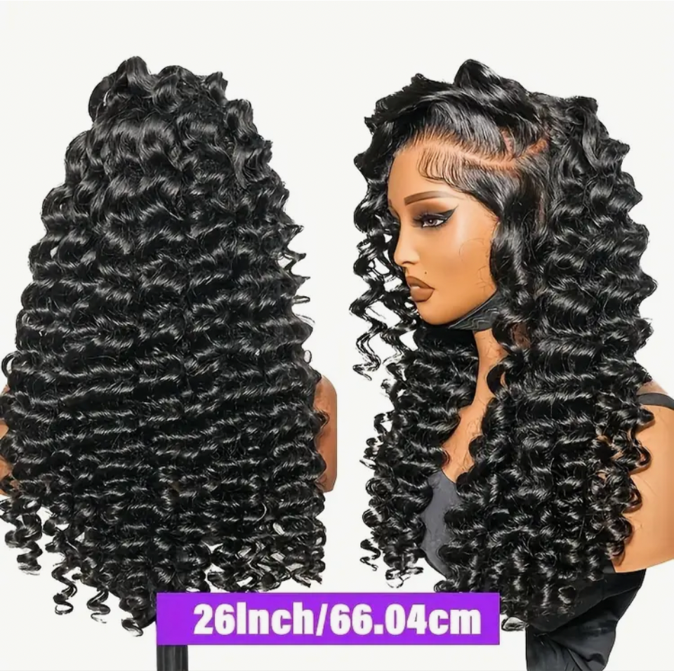Black Curly look 6 x 4 40" HD LACE